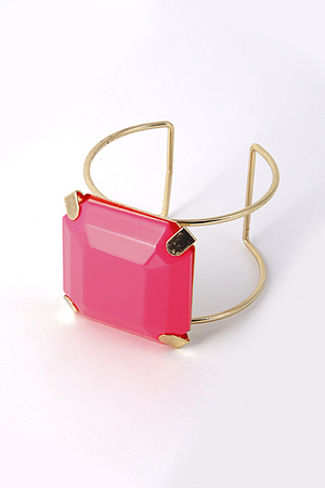 Neon Square Candy Jewel Cutout Cuff Bracelet 5EBI2